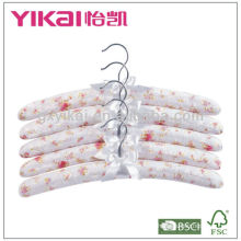 Wholesale lady flower printing cotton padded hanger